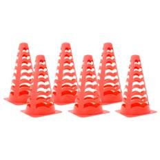 vidaXL fodboldkegler 6 stk. 13x13x22,5 cm stabelbare orange