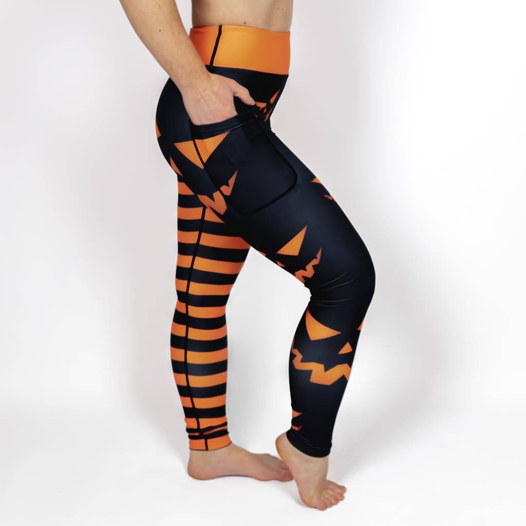 Tights hög midja | Dam | Halloween Leggings, 3XL