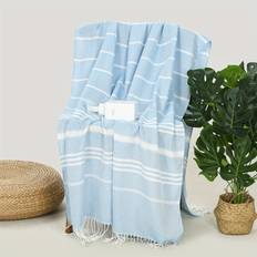 TEMU 6 Color Towels Striped Beach Towel With Bag Oversized 90cm X 180cm Pool Absorbent Oversized Quick Drying Sand Travel Towel