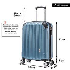 Maleta de Cabina 55x40x20cm (44L) Policarbonato - Maxima Capacidad - Candado Incrustada - 20 pulgadas - Negro/Azul/Plateada/AzulMarino/Amarillo/Menta/ - Blå
