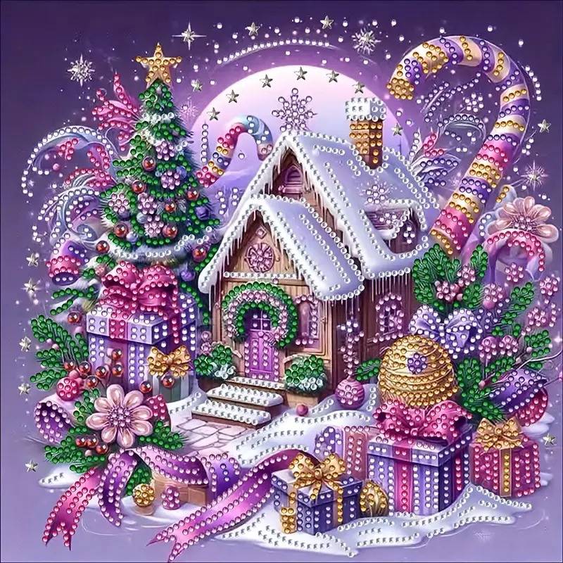 5d Christmas Diamond Painting Kit, Unique , Cartoon-themed Frameless Home Wall Art Decoration