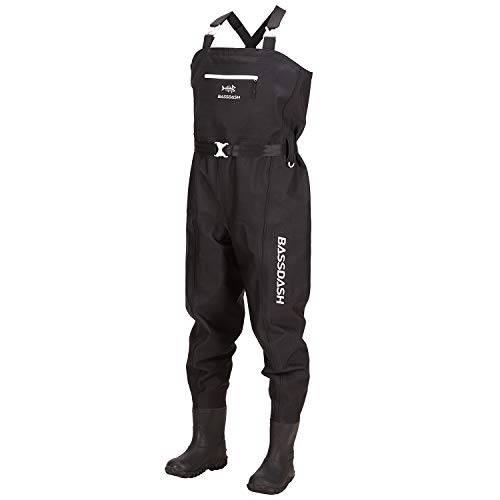 Bassdash 3D-stövel, vadarbyxor, ultrahög styrka, svart rutig nylon, PVC, fiske, jakt, för män