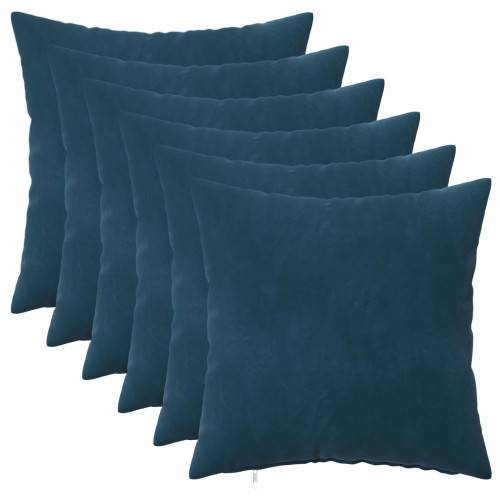 Kuddöverdrag 6 st HEERLEN Blå 35 x 35 cm Sammet