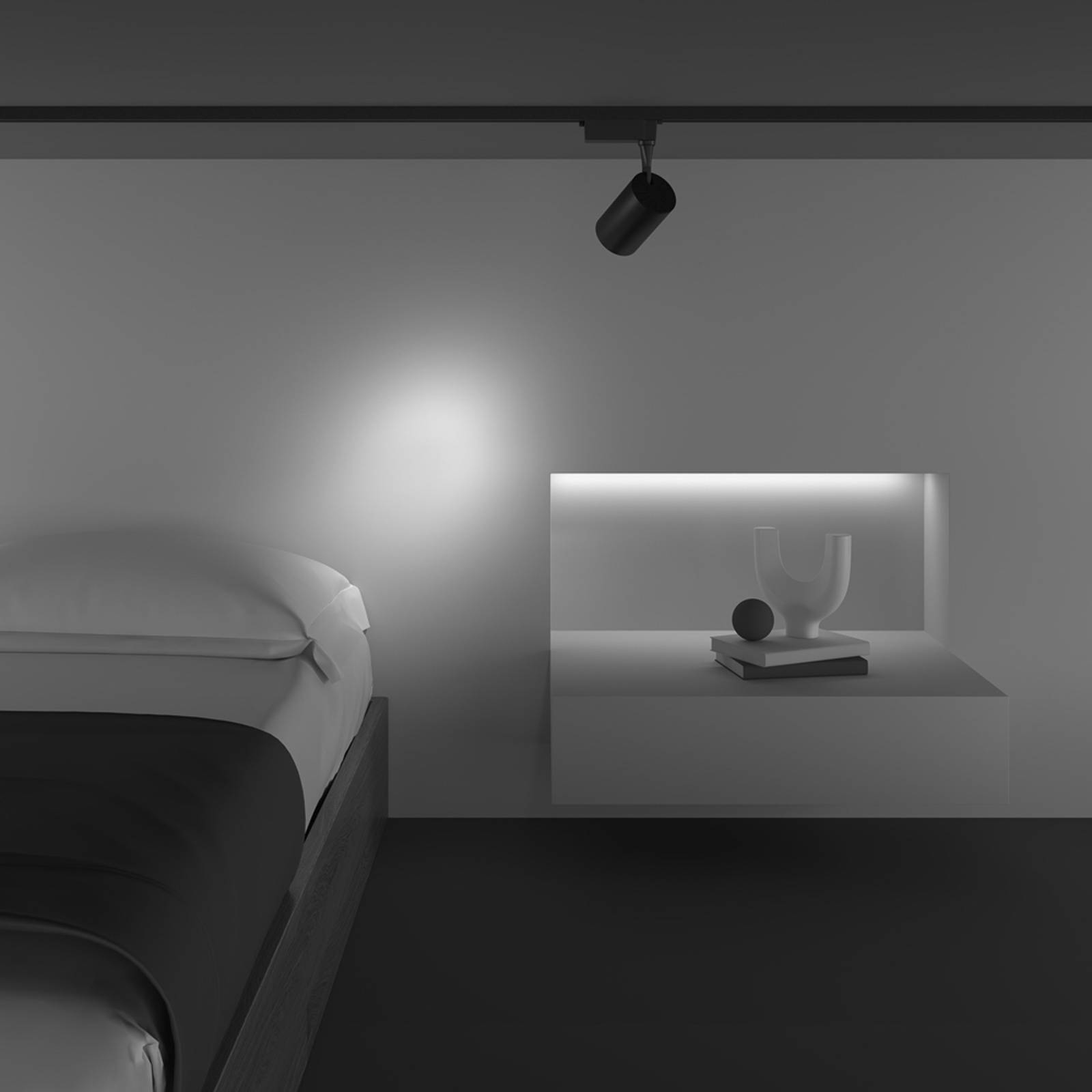 Maytoni LED-spotlight Vuoro Unity, svart, 4 000 K, 10 W, 1-fas Unity, Svart, Vardagsrum / matsal, Aluminium / grå / zink