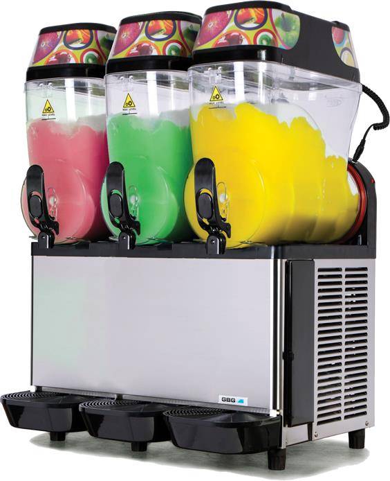 GHZ 342 Slush ice-maskin med timer och 3 behållare à 12 liter - Svart