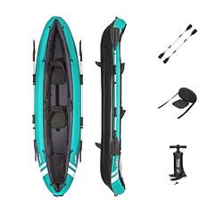 Bestway Hydroforce Ventura kajak set med 2 personer, uppblåsbar båtset med handpump, paddel och förvaringsväska