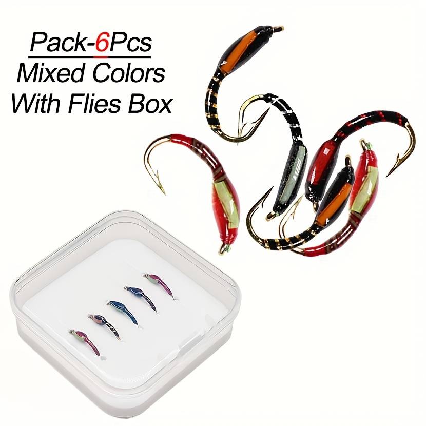 6/12pcs Epoxy Nymph Fishing Lures: , Trout, Perch And More With Single Hooks For Freshwater And Saltwater!