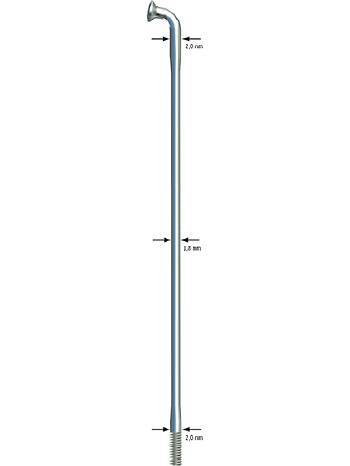 Sapim Race Inox 14G J-Bend Silver Eker 1 stk, 260mm (260 mm)