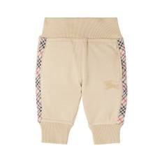 Burberry Kids Baby embroidered cotton fleece sweatpants - beige - M 6