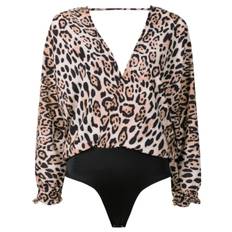 Brigitte - leopardmönstrad långärmad baddräkt - dam - polyamid/polyester - M - Svart