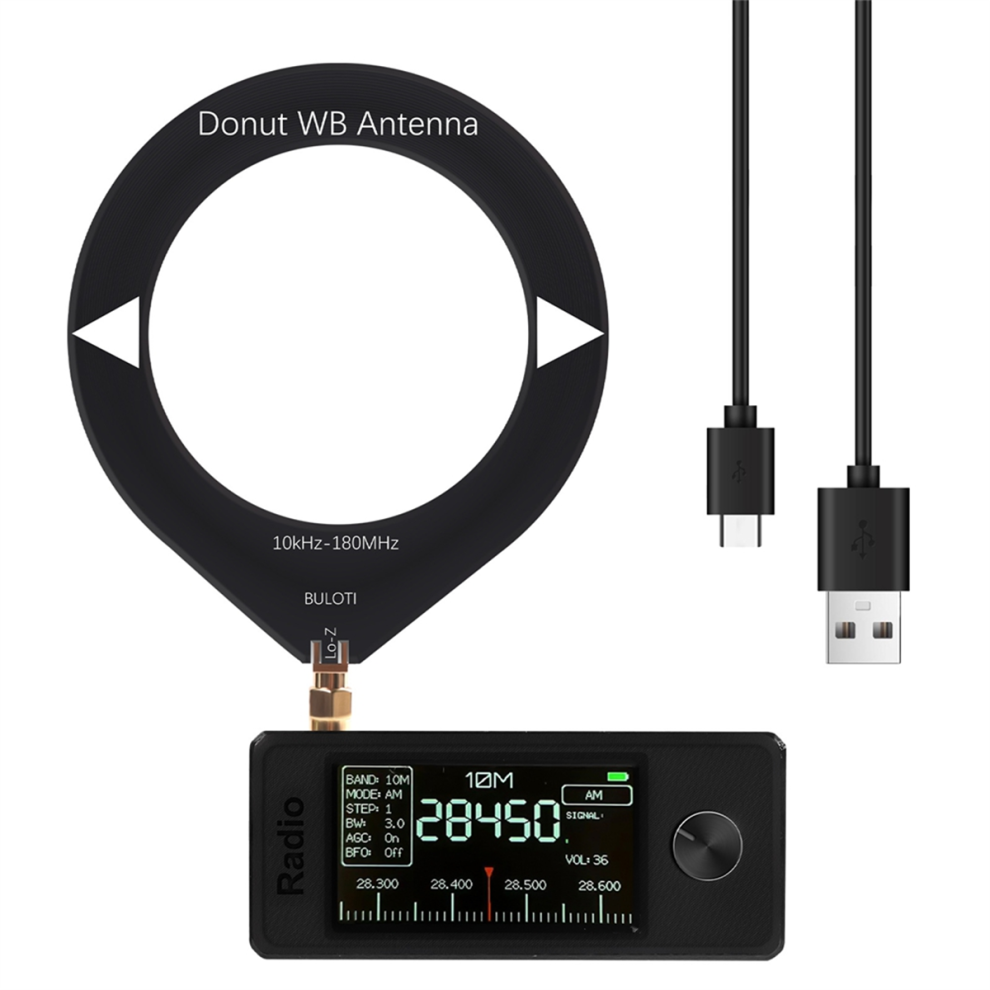 0,5-108 MHz bærbar radio LSB USB AM FM FM/AM lommeradio sort.