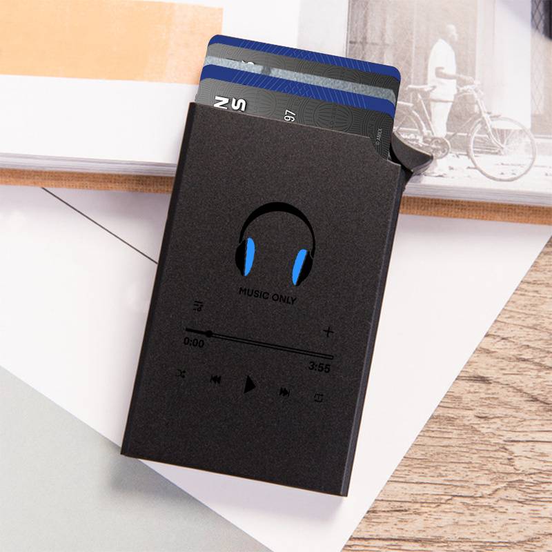 TEMU Men's Wallets & Card Pop Up Cases Holder Aluminum Alloy Anti-theft Wallet For Rfid Protection Print Music Pattern Slim Card Case Women Men Thin Aluminum Alloy Bank Card Case With Rfid Blocking
