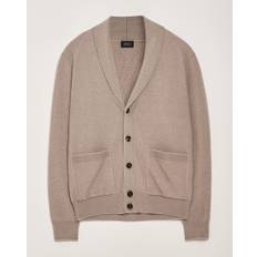 Brioni Cashmere/Cotton Shawl Cardigan Beige