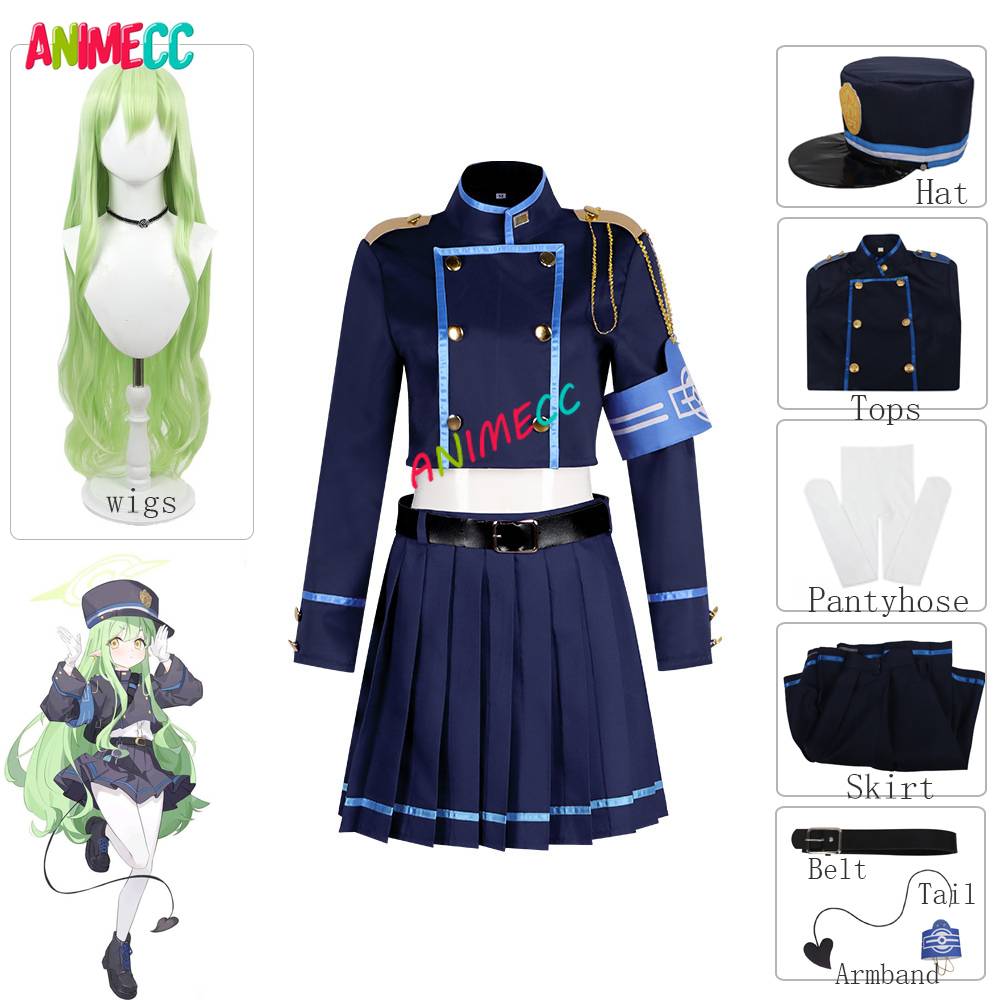 ANIMECC in Stock S-2XL Blue Archive Tachibana Hikari Nozomi Cosplay Costume Wig Anime Project MX School Uniforms Halloween