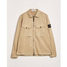 Stone Island Cotton Stretch Zip Overshirt Biscuit