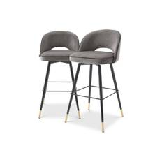 Cliff counter stool savona grey velvet set of 2