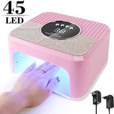 Ny självhäftande diamant nagellampa, 45 lysdioder Nageltorkare Gel Nagellackhärdande LED UV-ljus, med 4 timers automatisk sensor LCD-skärm Professione - Rosa (EU-kontakt,US-kontakt)