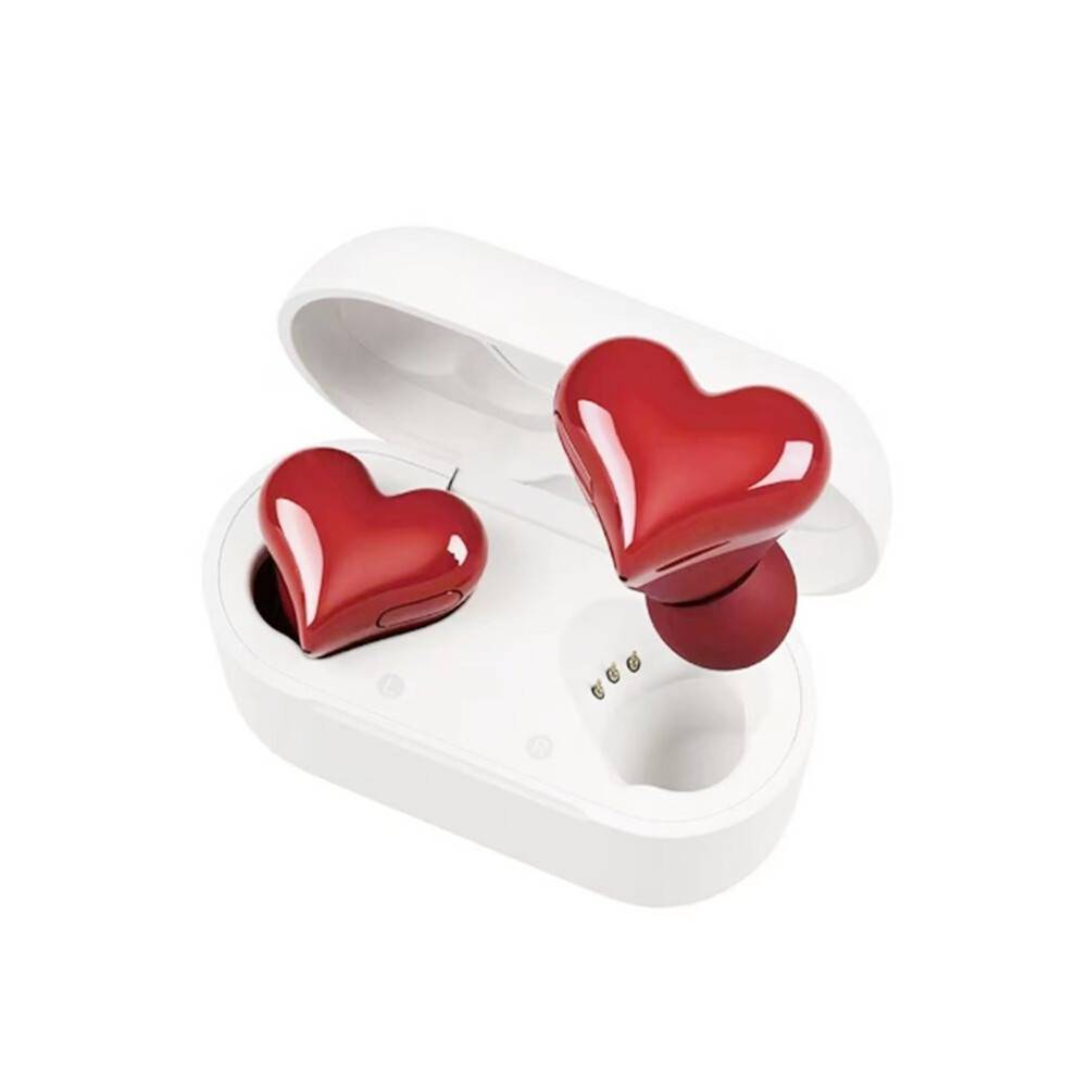 New Wireless Headphones Heart Shaped Earphones High Quality Heart Earbuds Girl Valentine'S Day Gift