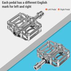 1 Pair Road Mountain Bike Pedals 3 Bearings Bicycle Pedals Ti Alloy Flat Pedals Lightweight silver