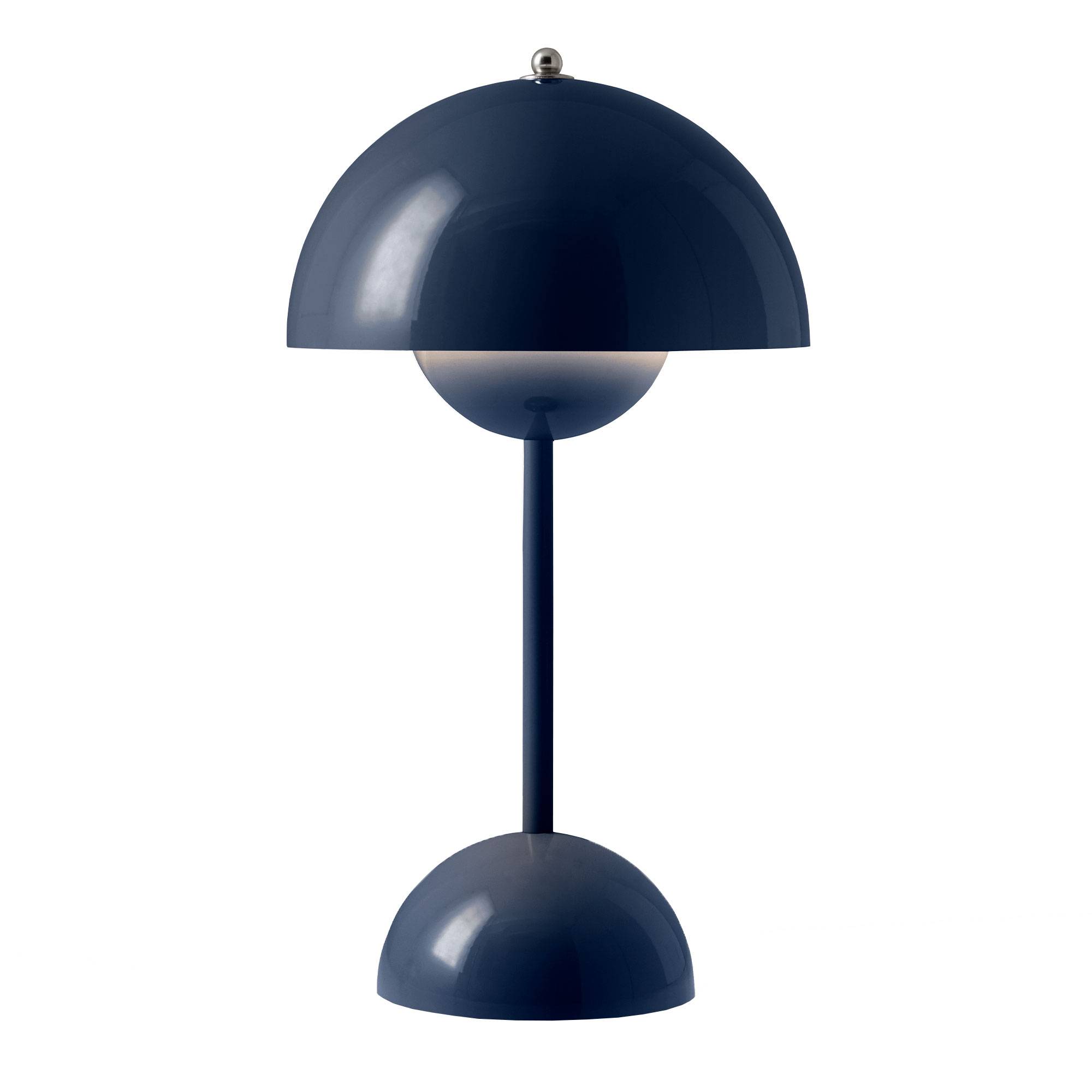 Flowerpot VP9 Bærbar Lampe af Verner Panton Steel Blue.