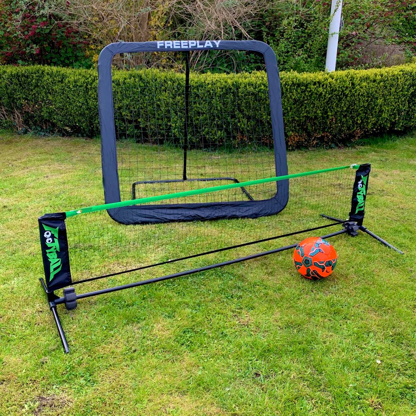 Fodbold Rebounder 120 x 120 cm + Fodtennisnet 180 cm.