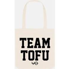 Team Tofu Woven Tote Bag, Vegan Gift - Natural