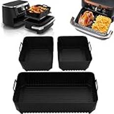 Varmluftsfritös tillbehör för Ninja Foodi Flexdrawer 10,4 L AF500DE, 3 st silikonform airfryer tillbehör för Ninja AF500EU