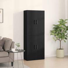 vidaXL Väggskåp 2 pcs Svart ek 69.5 x 34 x 90 cm Konstruerat trä