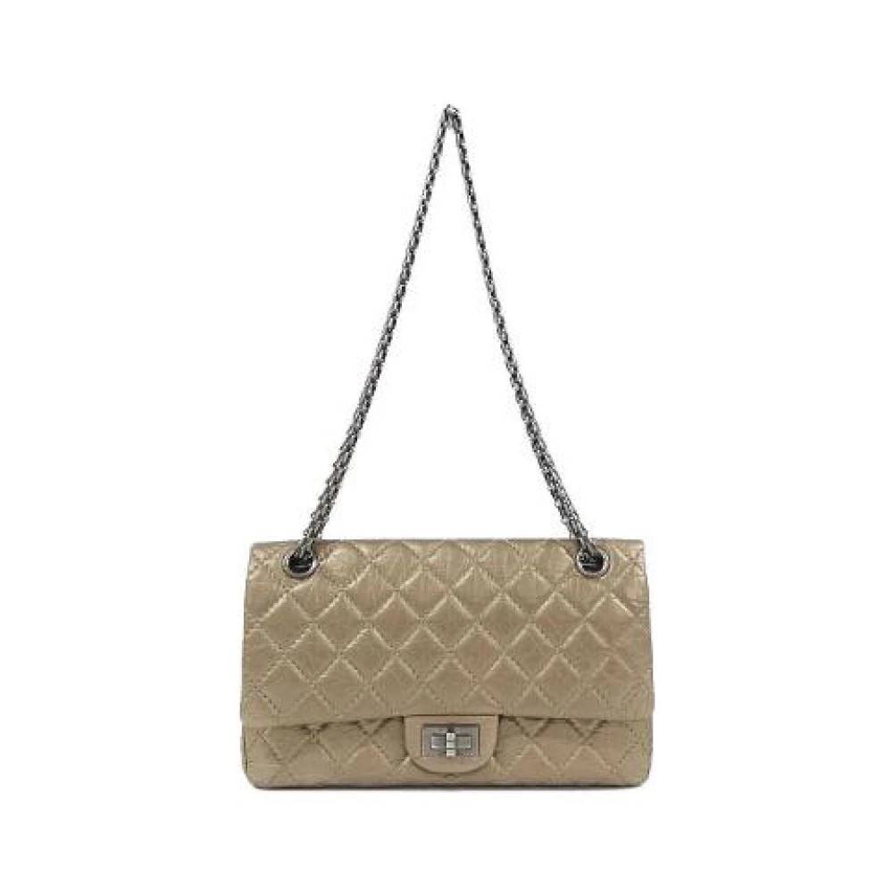 Chanel Vintage Pre-owned Kalveskind Skuldertaske - Vintage - Dame - Beige - ONE SIZE - Uld