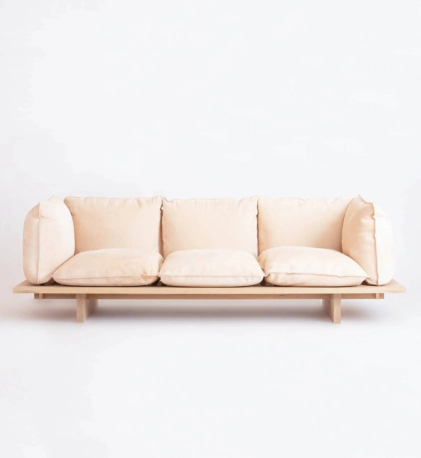 Verk Sofa V.VP.02 – Massiv eg - Eg og spaltlæder / Ubehandlet