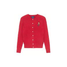 Polo Ralph Lauren Solid Color Single-Breasted Round Neck Cardigan Long Sleeve Kids sweaters Red 313919829-003 M