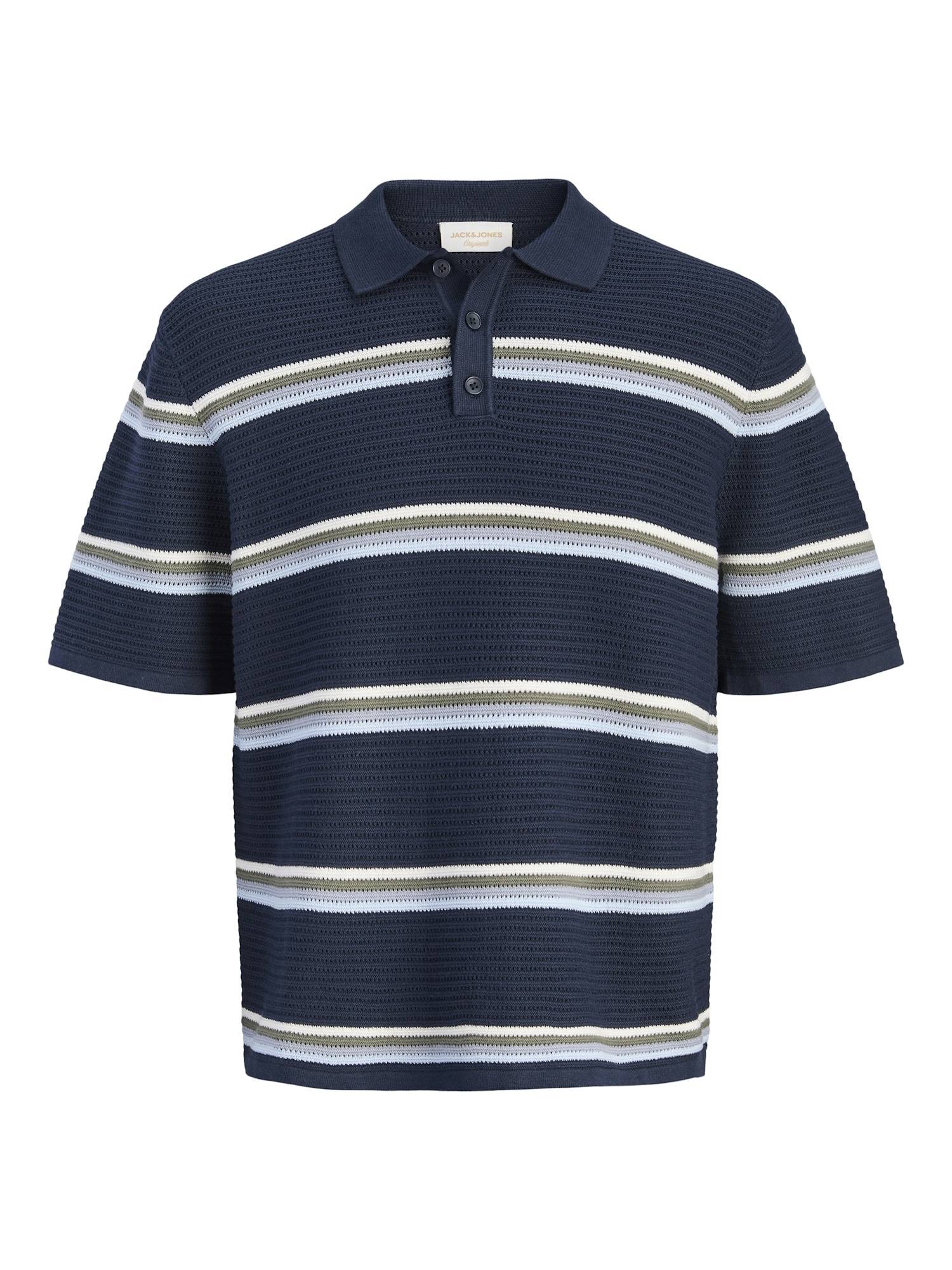 Jack & Jones Junior Shirts 'Maine'  mørkeblå / hvid