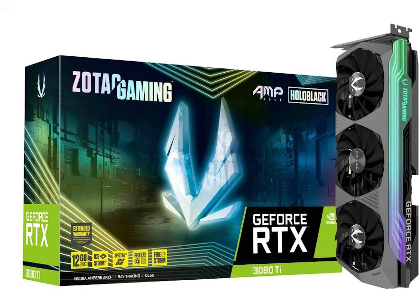 NVIDIA ZOTAC GAMING GeForce RTX 3080 TI AMP Holo 12G Graphics Card (ZT-A30810F-10P) - One Size (One Size)