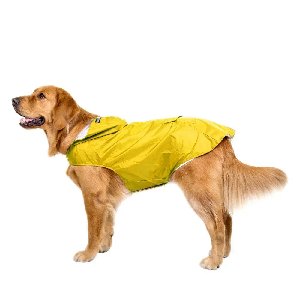 Waterproof Reflective Dog Raincoat with Hood – Sizes S to 6XL - YELLOW / XXXL (XXXL)