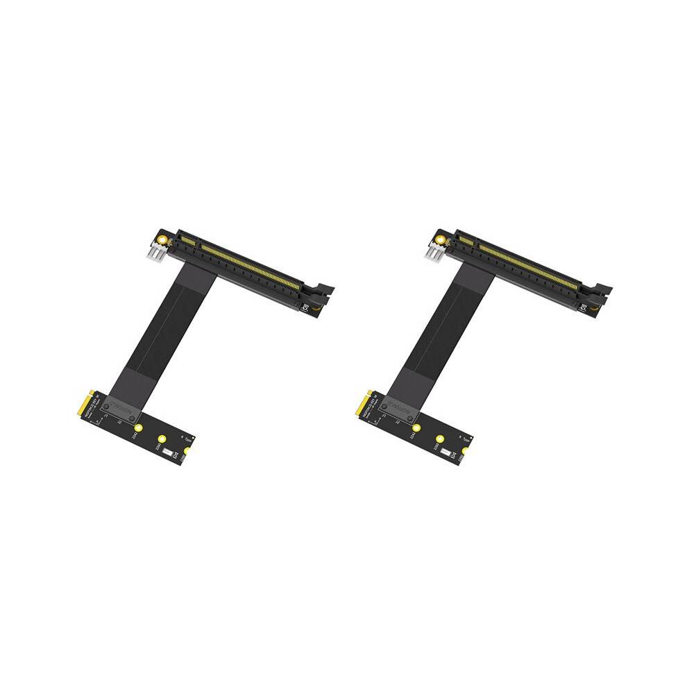 2X M.2 NGFF Key M to PCI-E 16x Card Riser Adapter Card,Nvme to PCI-Express 16X Extension Cable(Right Direction)