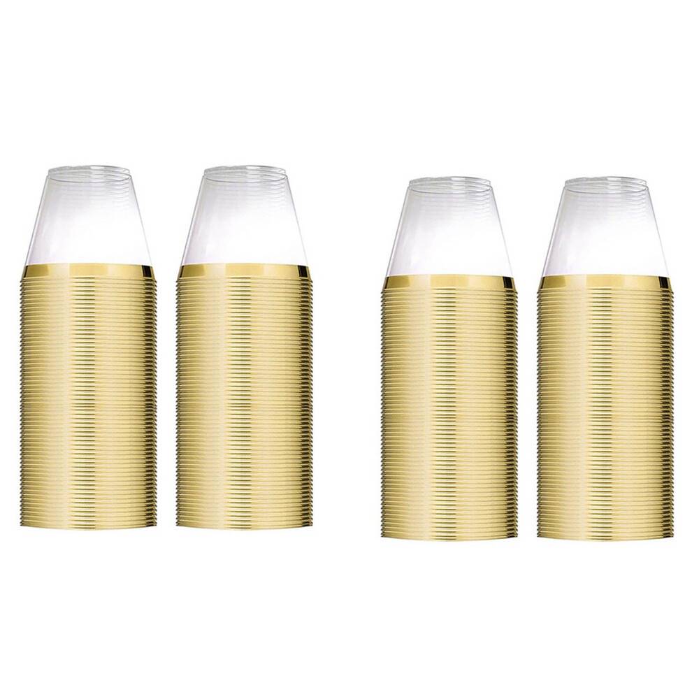 50x gyldne plastikkop 9 oz engangskop gennemsigtig plastikkop
