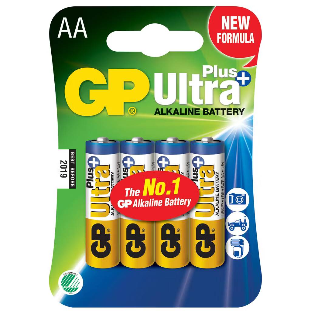 GP Ultra Plus Alkaline AA 4-pack