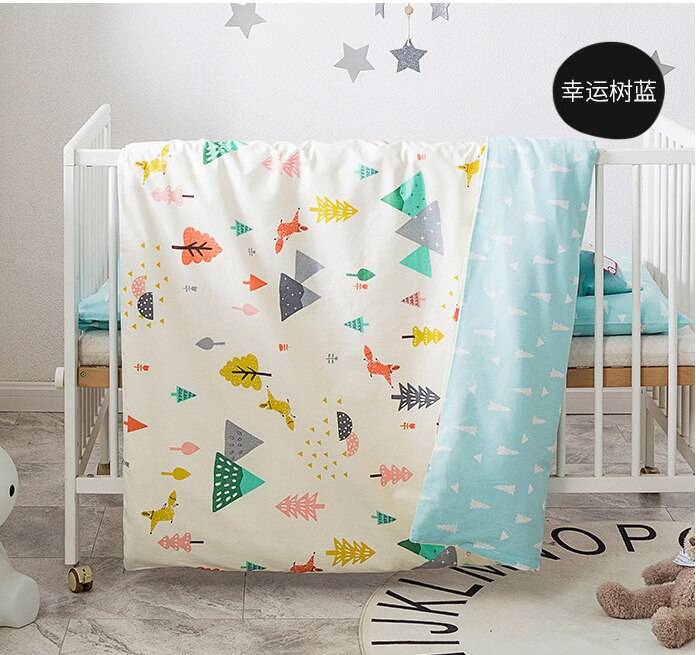 2 st baby sängkläder set 100% bomull spjälsäng sänglinne kit tecknat djur inkluderar örngott påslakan utan fyllnadsmedel