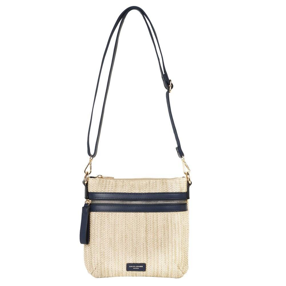 David Jones Popsicle Womens Messenger Bag Colour: Natural/Navy Raffia, Size: One Size