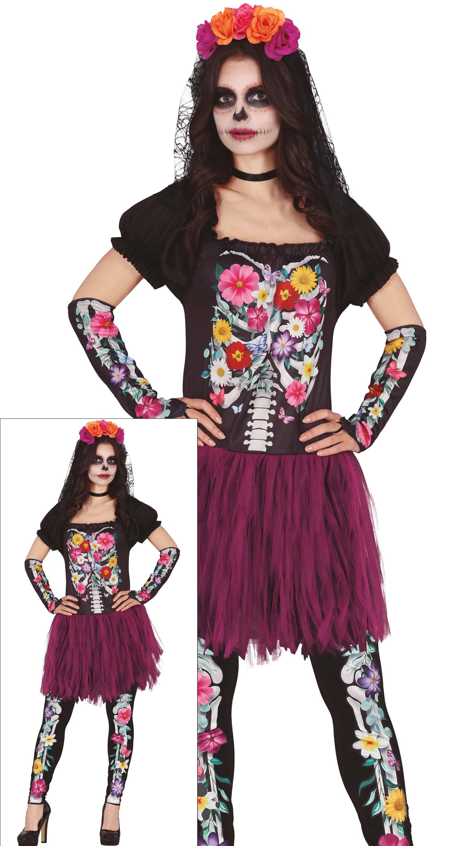 Day of the Dead kjole Small (36-38)