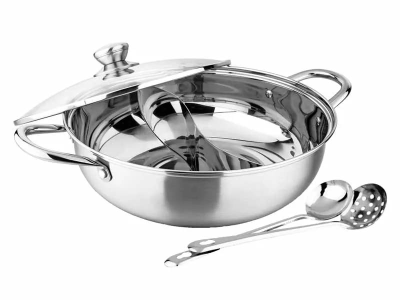 Ægte hot pot gryde med glaslåg 28 cm