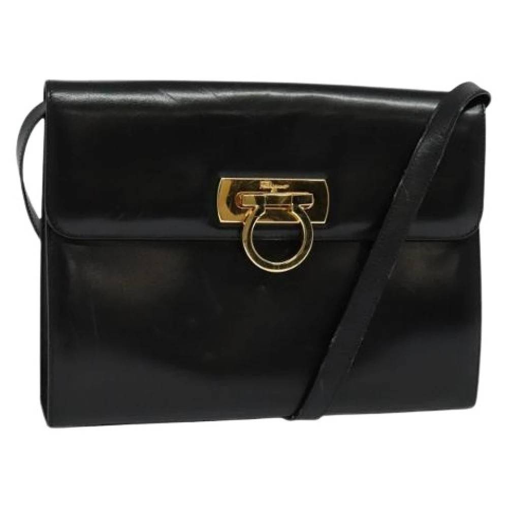 Salvatore Ferragamo Pre-owned Pre-owned Leather Shoulder Bag - Vintage - Dame - Sort - ONE SIZE - Uld
