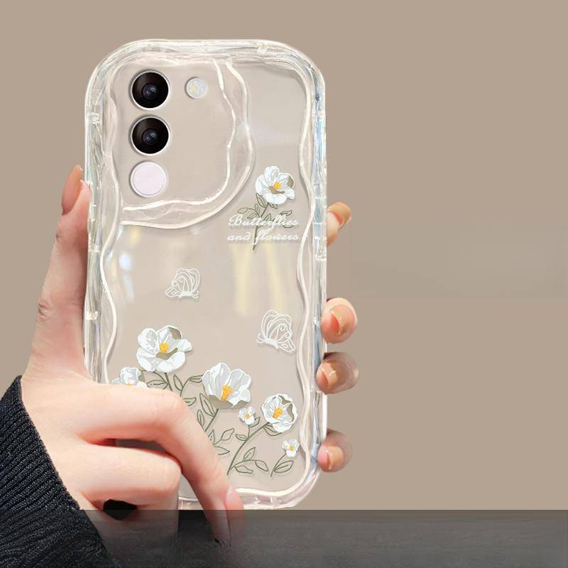 Applicable To Vivos18/17/16 Mobile Phone Case X100/90/80pro Line Flower Chain Y77/52s Silicone iQOO 10 Pro