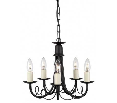 Minster Lysekrone Ø37 cm 5 x E14 - Sort