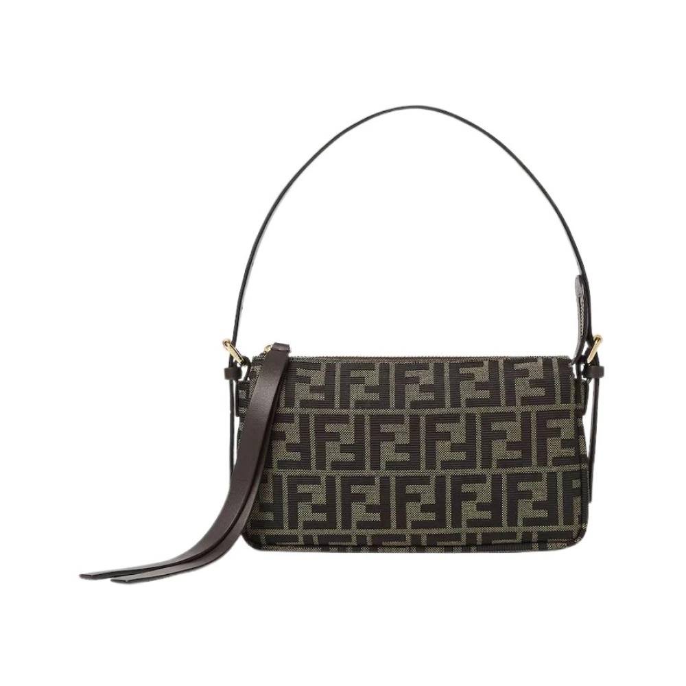 Fendi - Liten FF Zucca Jacquard Tygväska med dragkedja Väskor - Dam - ONE Size - Bomull