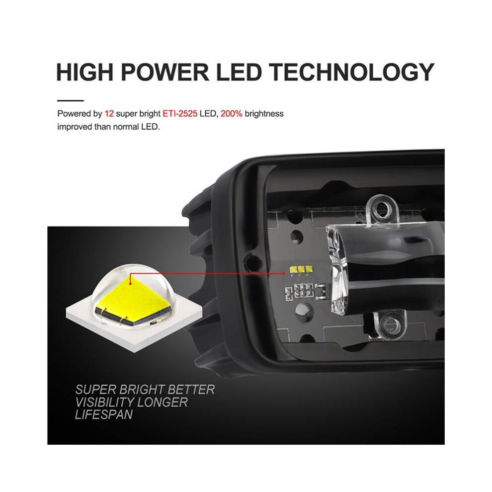 2Pcs 6Inch Yellow LED Light Bar 4200K for Motorcycle ATV SUV UTV Truck 12V 24V