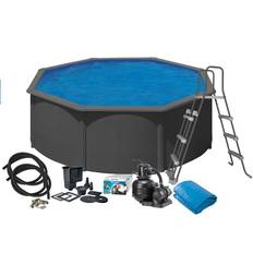 Poolpaket Swim & Fun Pool Basic 120 Rund Antracitgrå Ø360 cm