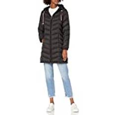 Tommy Hilfiger Damen Long Down Puffer Jacket Daunenmantel, Chevron Packable Black, XL
