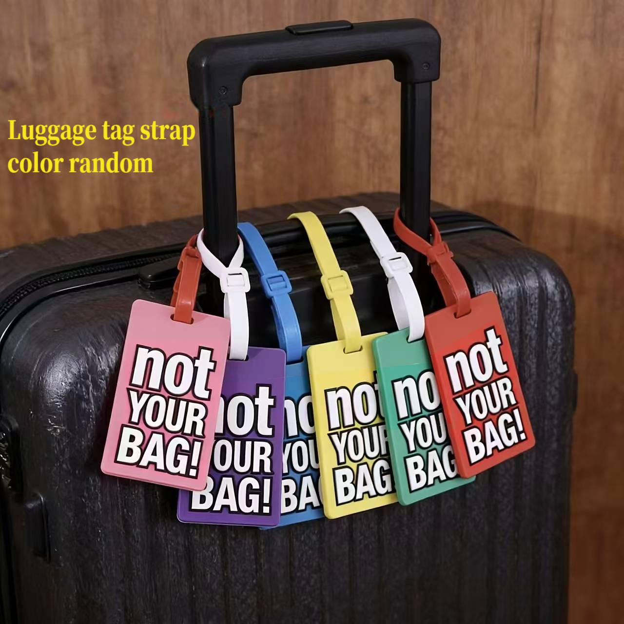 6pcs Set Pvc Soft Luggage Tags (luggage Tag Strap Color Random) "not Your Bag" Luggage Tags, Checked Baggage Anti-loss Tags, Multi-functional Business Card Holder, Travel And Accessories