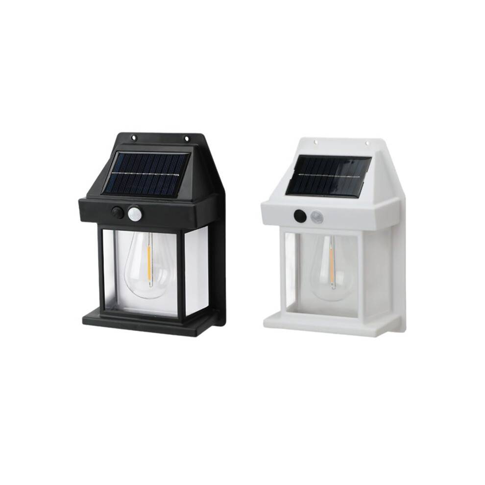 2PCS Solar Tungstens Night Lamp Intelligent Motion Sensor Wall Lamp 3 Lighting Modes Waterproof Courtyard Garden Decor